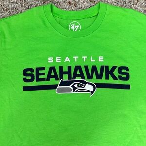 Seattle Seahawks 47 Brand Neon Green logo Tee SIZE S NFL Football